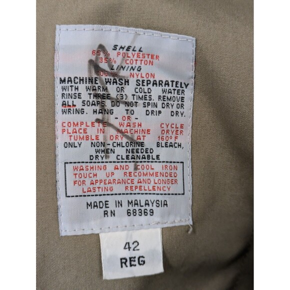 Vintage London Fog Towne Mens Tan Trench Coat Teddy Brown Faux Fur Lining sz 42R - Picture 15 of 16